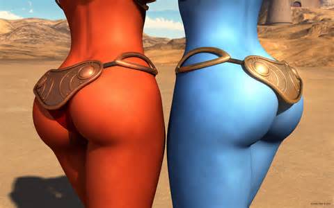 2girls aayla_secura ahsoka_tano ass blue_skin female kondaspeter naked ...