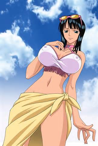 Robin wearing a Pareo | One Piece Hentai Image