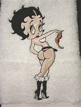 BETTY BOOP In THONG Risque Nude Embroidered By TheCrochetTowel