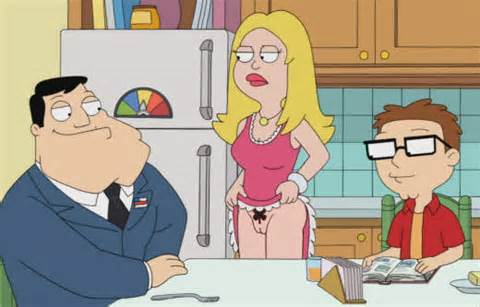 ... American Dad cartoon. Stan Smithâ€™s wife and mother of Steve and