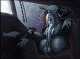 _mouth cum_in_own_mouth cum_inside dark_elf dickgirl ear_piercing elf ...