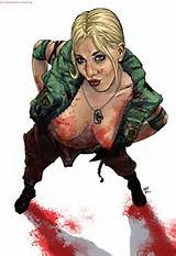 Sonya Blade topless pinup by M2