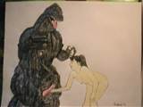 Badly drawn Godzilla porn NSFW