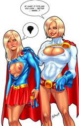 Supergirl/Power Girl costume swap shenanigans by Nebaroth