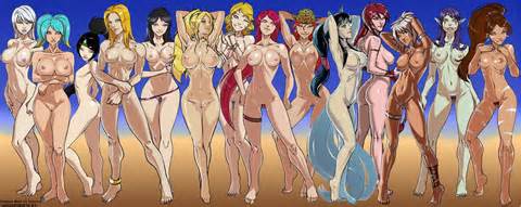 ... League_of_Legends Lux Miss_Fortune Morgana Nidalee Riven Shyvana Sona