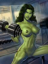 She-Hulk pumping iron by SunsetRiders7