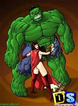 Scarlett Witch jerking The Incredible Hulk off