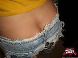 Amateur Slutty Hayden Heart stripping off her ripped jeans