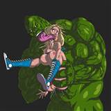 Hulk vs supergirl by mnogobatko