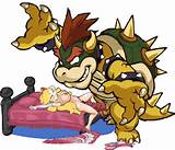 Nude Princess Peach barely can take Bowserâ€™s giant cock in her!