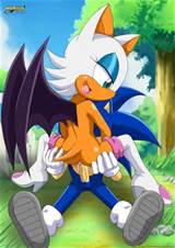 ... Rouge the Bat is riding on Sonicâ€™s cock while Amy is not around
